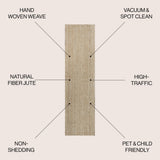 Lolland Hand Woven Herringbone Chunky Jute Area Rug