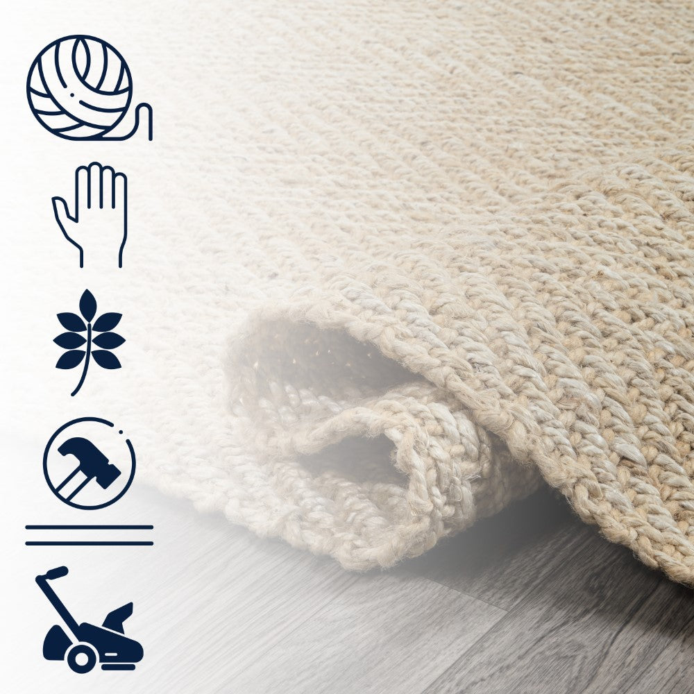 Lolland Hand Woven Herringbone Chunky Jute Area Rug