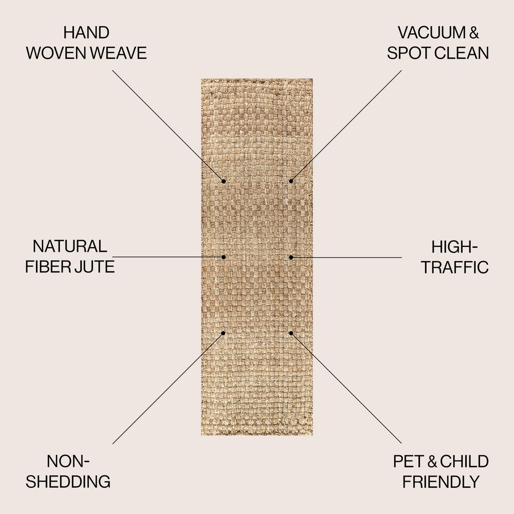Malinn Hand Woven Boucle Chunky Jute Area Rug