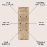 Malinn Hand Woven Boucle Chunky Jute Area Rug