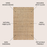 Malinn Hand Woven Boucle Chunky Jute Area Rug