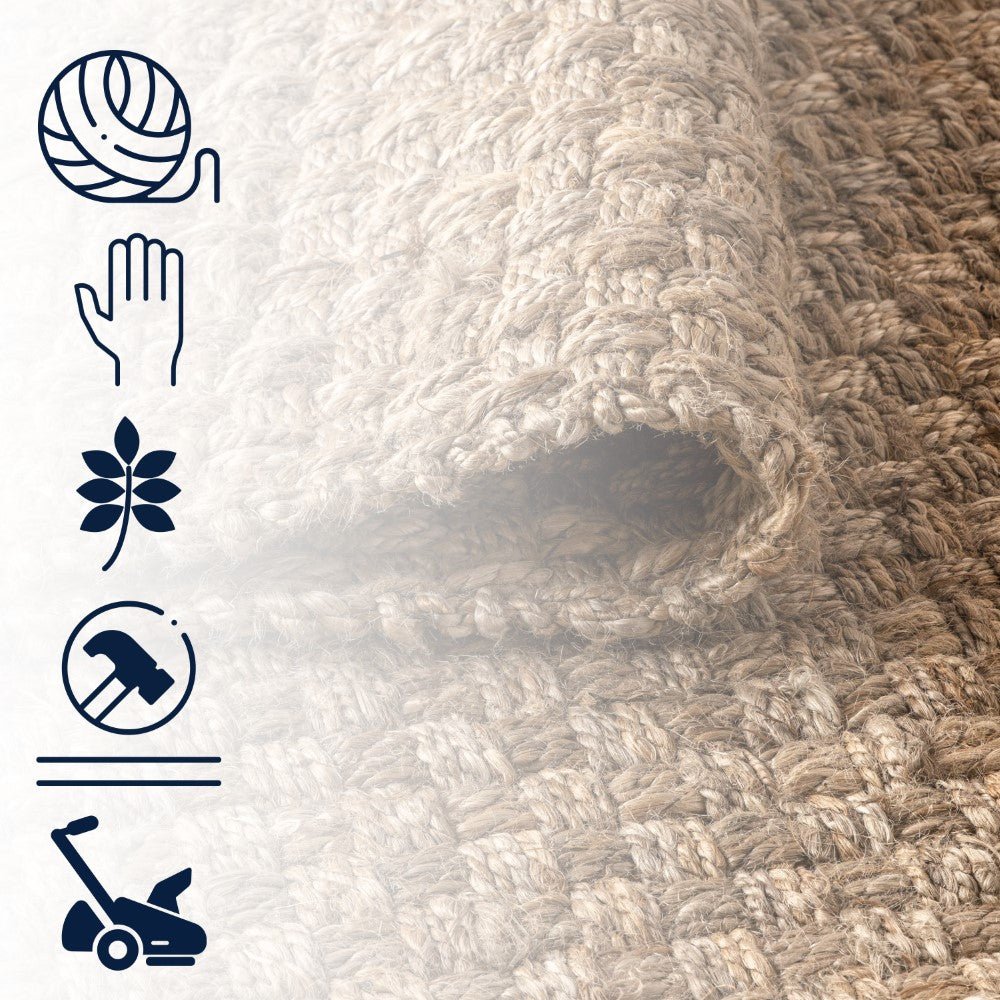 Malinn Hand Woven Boucle Chunky Jute Area Rug
