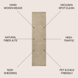 Malinn Hand Woven Boucle Chunky Jute Area Rug
