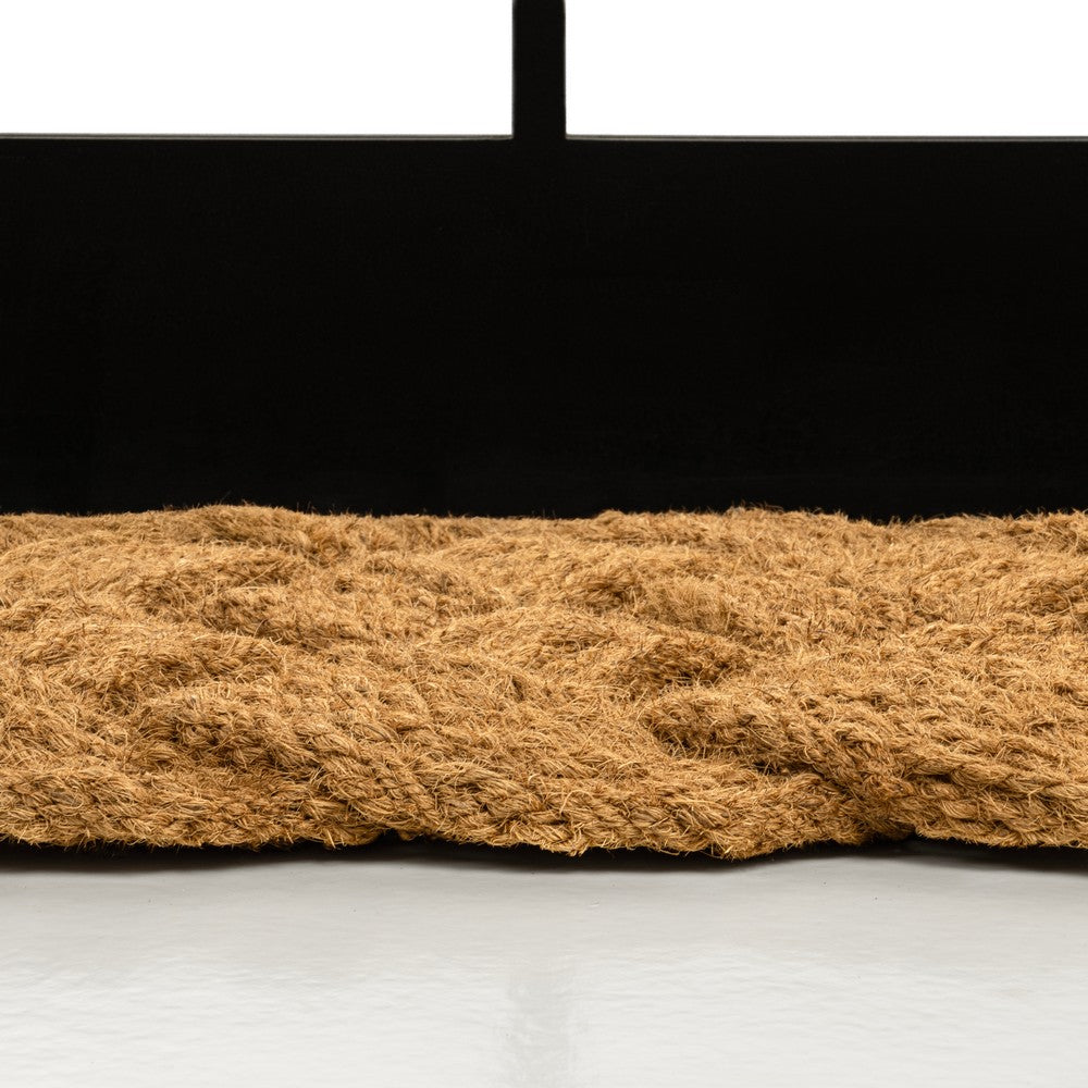 Ocean Classic Coastal Scalloped Basketweave Indoor/Outdoor Coir Mat