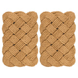 Ocean Classic Coastal Scalloped Basketweave Indoor/Outdoor Coir Mat