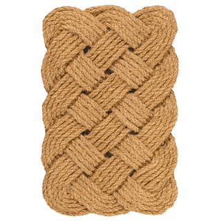 Ocean Classic Coastal Scalloped Basketweave Indoor/Outdoor Coir Mat