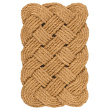 Ocean Classic Coastal Scalloped Basketweave Indoor/Outdoor Coir Mat