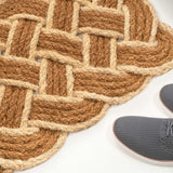 Ocean Classic Coastal Scalloped Basketweave Indoor/Outdoor Coir Mat