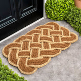 Ocean Classic Coastal Scalloped Basketweave Indoor/Outdoor Coir Mat