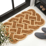 Ocean Classic Coastal Scalloped Basketweave Indoor/Outdoor Coir Mat