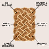 Ocean Classic Coastal Scalloped Basketweave Indoor/Outdoor Coir Mat