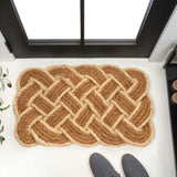 Ocean Classic Coastal Scalloped Basketweave Indoor/Outdoor Coir Mat