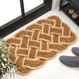 Ocean Classic Coastal Scalloped Basketweave Indoor/Outdoor Coir Mat