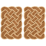 Ocean Classic Coastal Scalloped Basketweave Indoor/Outdoor Coir Mat