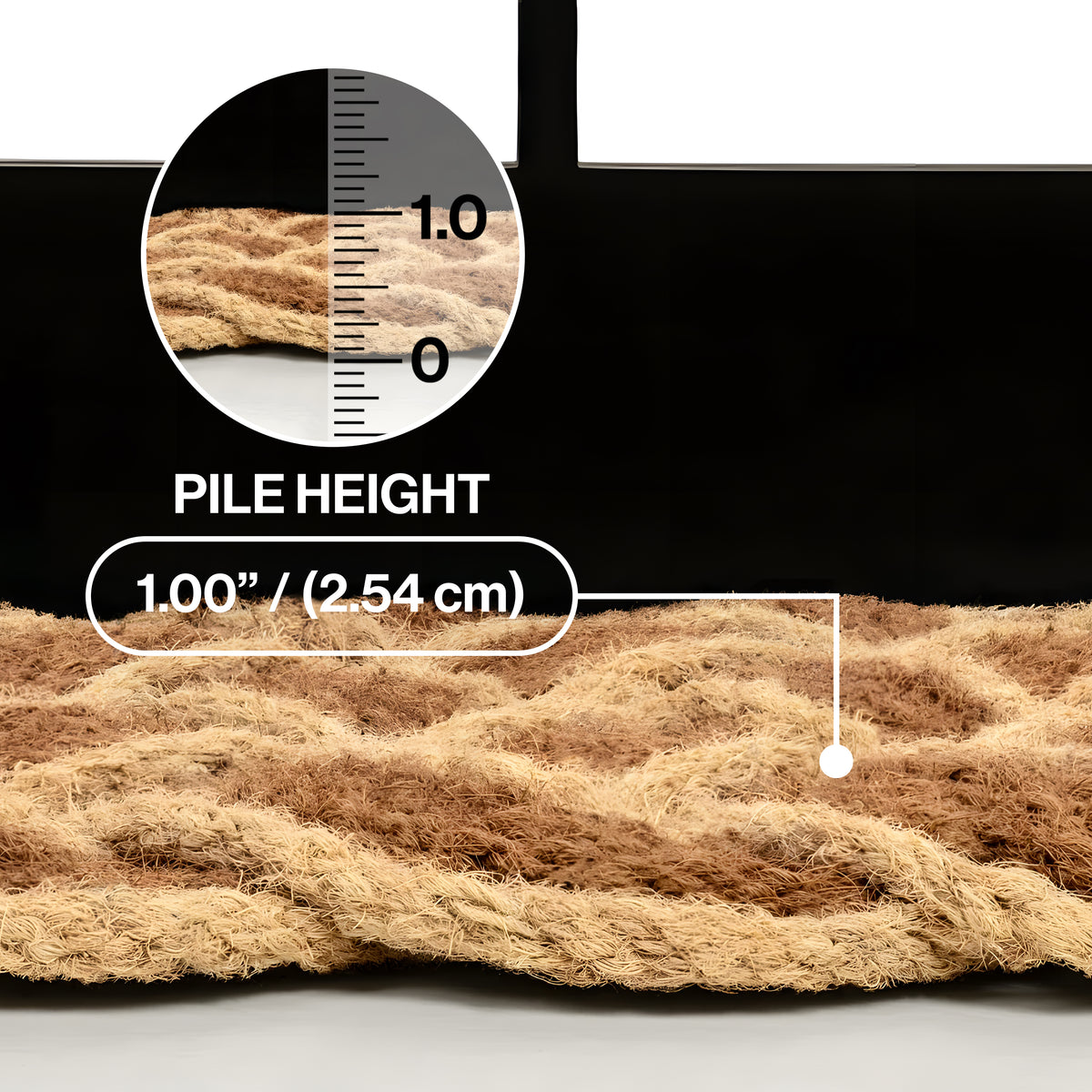 Ocean Classic Coastal Scalloped Basketweave Indoor/Outdoor Coir Mat