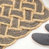 Ocean Classic Coastal Scalloped Basketweave Indoor/Outdoor Coir Mat