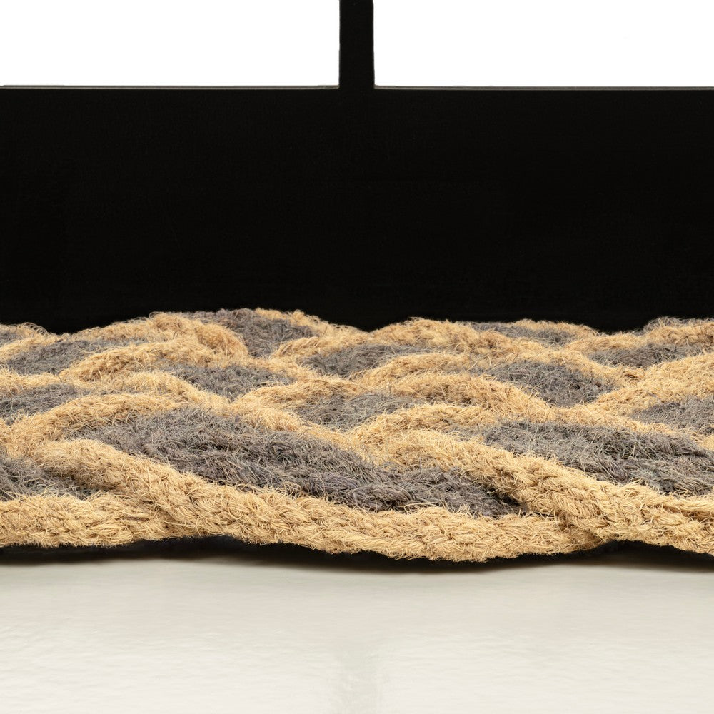 Ocean Classic Coastal Scalloped Basketweave Indoor/Outdoor Coir Mat