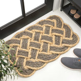 Ocean Classic Coastal Scalloped Basketweave Indoor/Outdoor Coir Mat