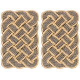 Ocean Classic Coastal Scalloped Basketweave Indoor/Outdoor Coir Mat