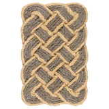 Ocean Classic Coastal Scalloped Basketweave Indoor/Outdoor Coir Mat