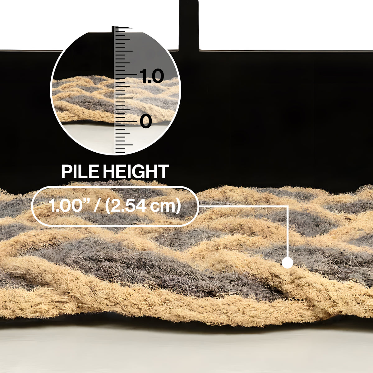 Ocean Classic Coastal Scalloped Basketweave Indoor/Outdoor Coir Mat