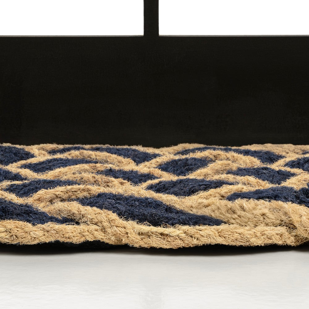 Ocean Classic Coastal Scalloped Basketweave Indoor/Outdoor Coir Mat