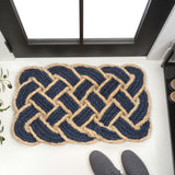 Ocean Classic Coastal Scalloped Basketweave Indoor/Outdoor Coir Mat