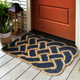 Ocean Classic Coastal Scalloped Basketweave Indoor/Outdoor Coir Mat
