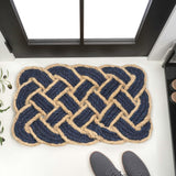 Ocean Classic Coastal Scalloped Basketweave Indoor/Outdoor Coir Mat