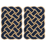 Ocean Classic Coastal Scalloped Basketweave Indoor/Outdoor Coir Mat