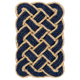 Ocean Classic Coastal Scalloped Basketweave Indoor/Outdoor Coir Mat