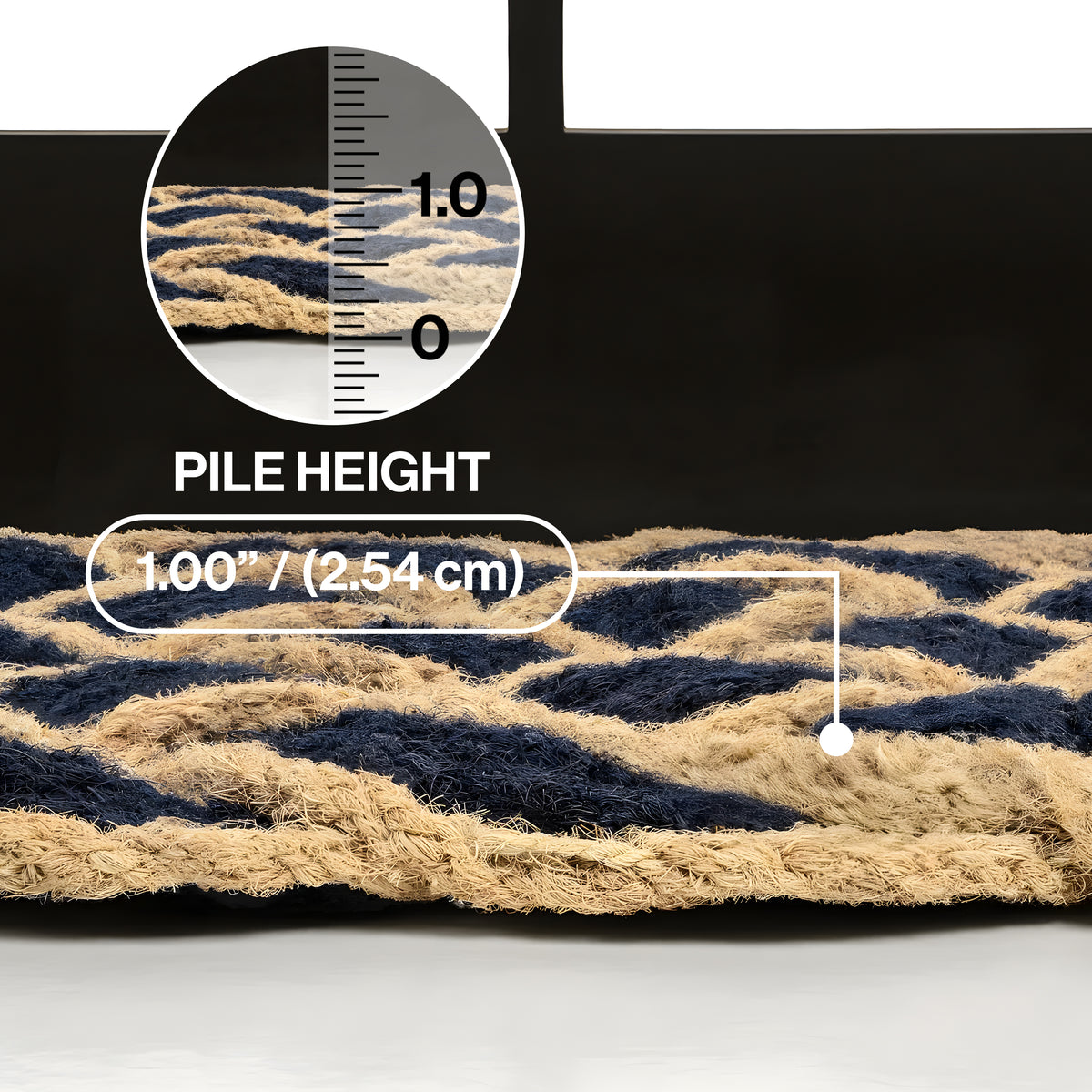 Ocean Classic Coastal Scalloped Basketweave Indoor/Outdoor Coir Mat