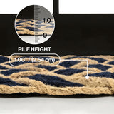 Ocean Classic Coastal Scalloped Basketweave Indoor/Outdoor Coir Mat