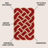 Ocean Classic Coastal Scalloped Basketweave Indoor/Outdoor Coir Mat