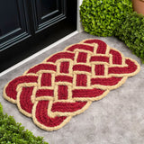 Ocean Classic Coastal Scalloped Basketweave Indoor/Outdoor Coir Mat