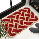 Ocean Classic Coastal Scalloped Basketweave Indoor/Outdoor Coir Mat