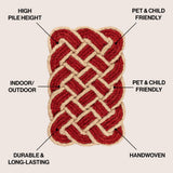 Ocean Classic Coastal Scalloped Basketweave Indoor/Outdoor Coir Mat