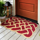 Ocean Classic Coastal Scalloped Basketweave Indoor/Outdoor Coir Mat
