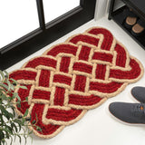 Ocean Classic Coastal Scalloped Basketweave Indoor/Outdoor Coir Mat