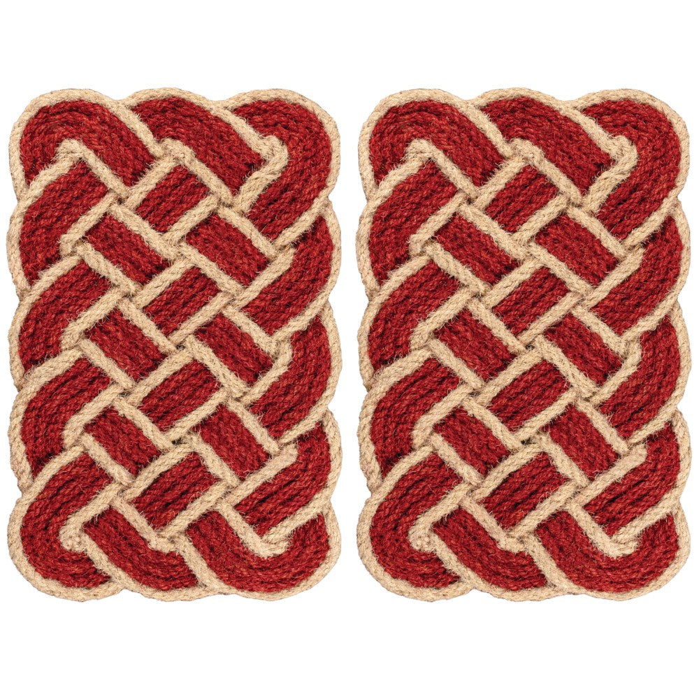 Ocean Classic Coastal Scalloped Basketweave Indoor/Outdoor Coir Mat