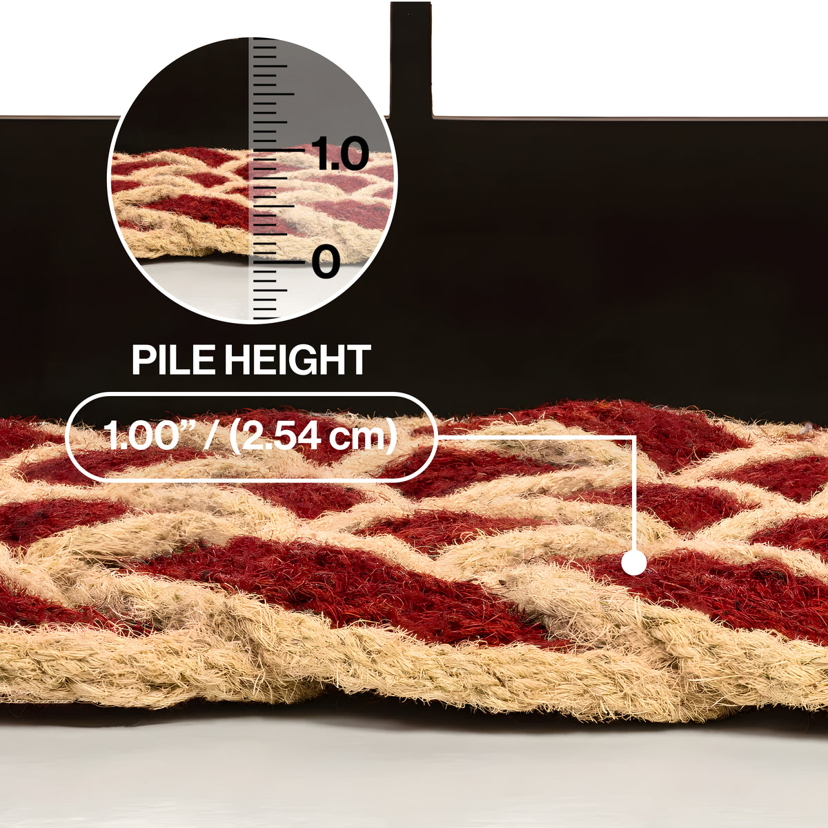 Ocean Classic Coastal Scalloped Basketweave Indoor/Outdoor Coir Mat