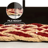 Ocean Classic Coastal Scalloped Basketweave Indoor/Outdoor Coir Mat