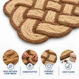 Ocean Classic Coastal Scalloped Basketweave Indoor/Outdoor Coir Mat