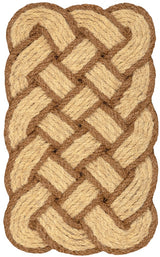 Ocean Classic Coastal Scalloped Basketweave Indoor/Outdoor Coir Mat