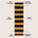 Infinite Modern Coastal Striped Coir Area Rug