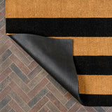 Infinite Modern Coastal Striped Coir Area Rug