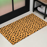 Liora Modern Classic Animal-spot Bordered Coir Area Rug