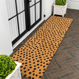 Liora Modern Classic Animal-spot Bordered Coir Area Rug