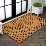 Liora Modern Classic Animal-spot Bordered Coir Area Rug
