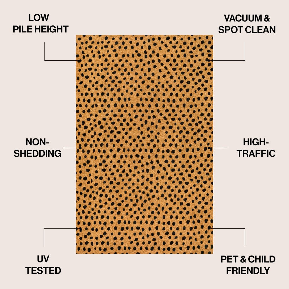 Liora Modern Classic Animal-spot Bordered Coir Area Rug